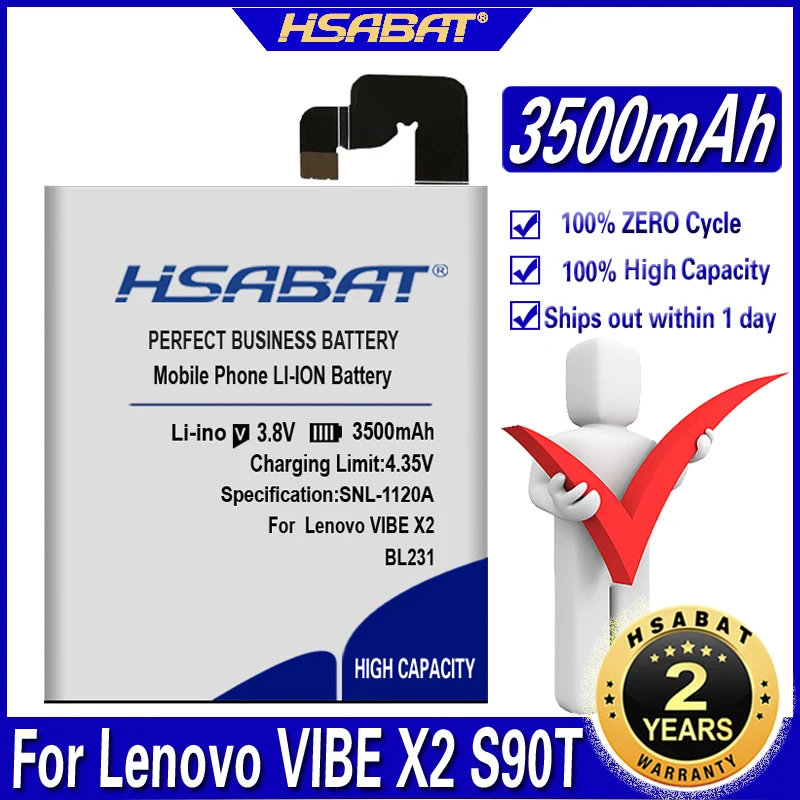 Аккумулятор HSABAT BL231 на 3500 мАч для Lenovo VIBE X2 TO S90T S90U|2800mah battery|battery 2800mahbattery bl231 |