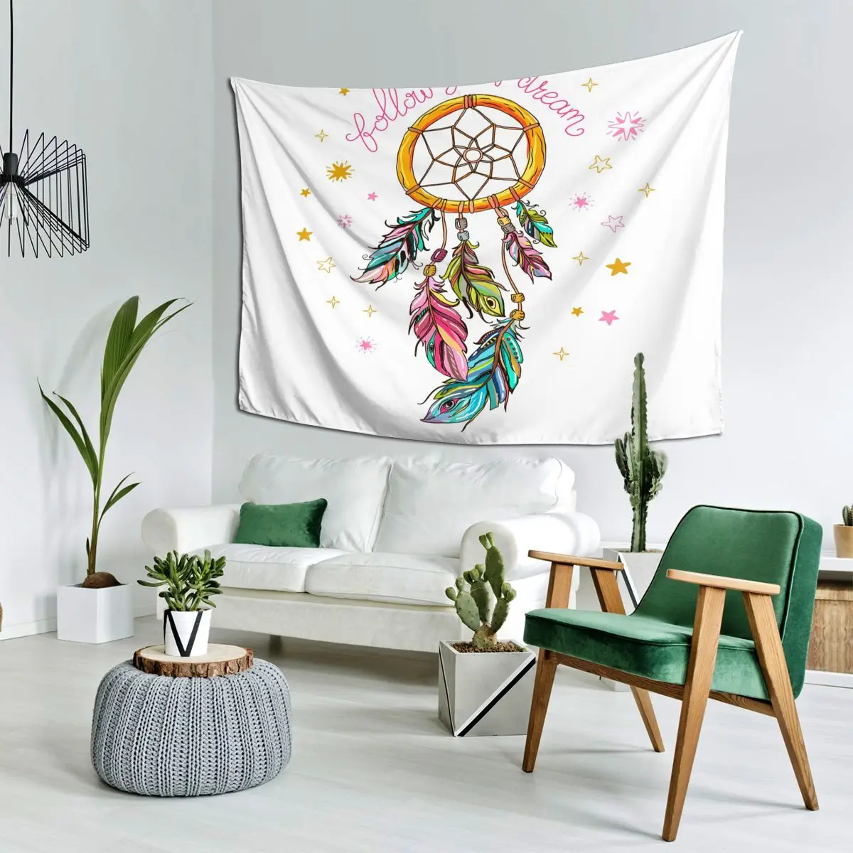 Ловец снов с 3D принтом маленький 95x73 см настенный гобелен недорогой подвесной