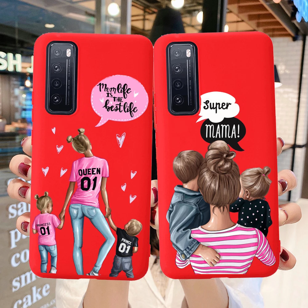 

PUNQZY Fashion Mama Of Girl Boy Mom Baby Cute Phone Case For Samsung A50 A70 S20 S11 A52 A72 A71 S10 E S9 S8 PLUS Soft TPU Cover