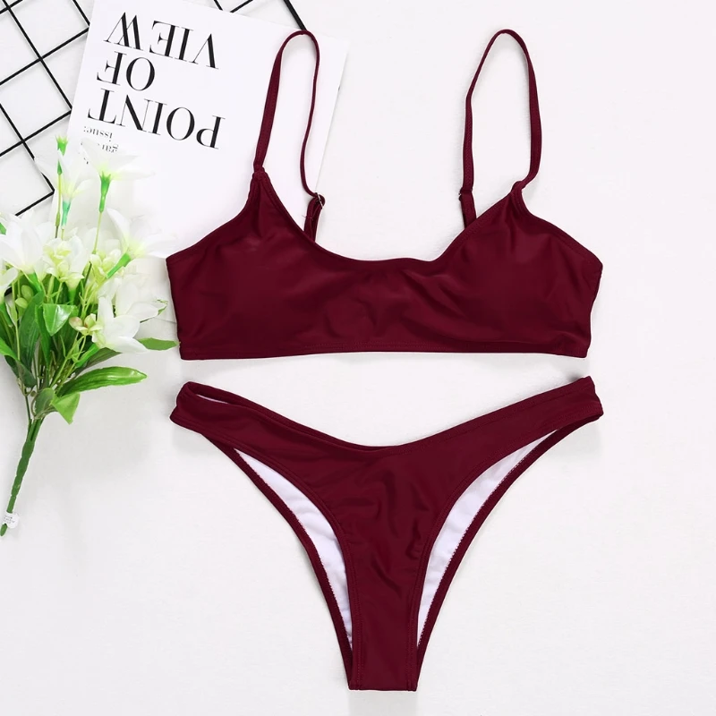 Новинка 2021 пикантный бразильский комплект бикини с пуш ап без подкладки Женский