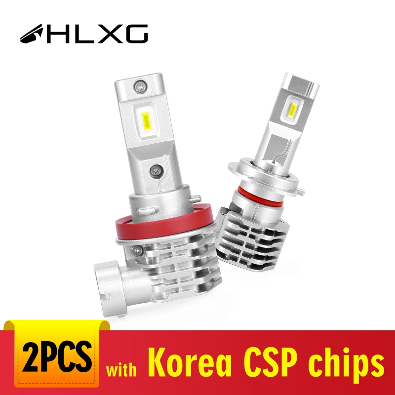 Hlxg с Корея CSP светодиодный H4 H7 фар автомобиля H8 H9 HB3 H11 HB4 9005 9006 Hi/короче спереди и