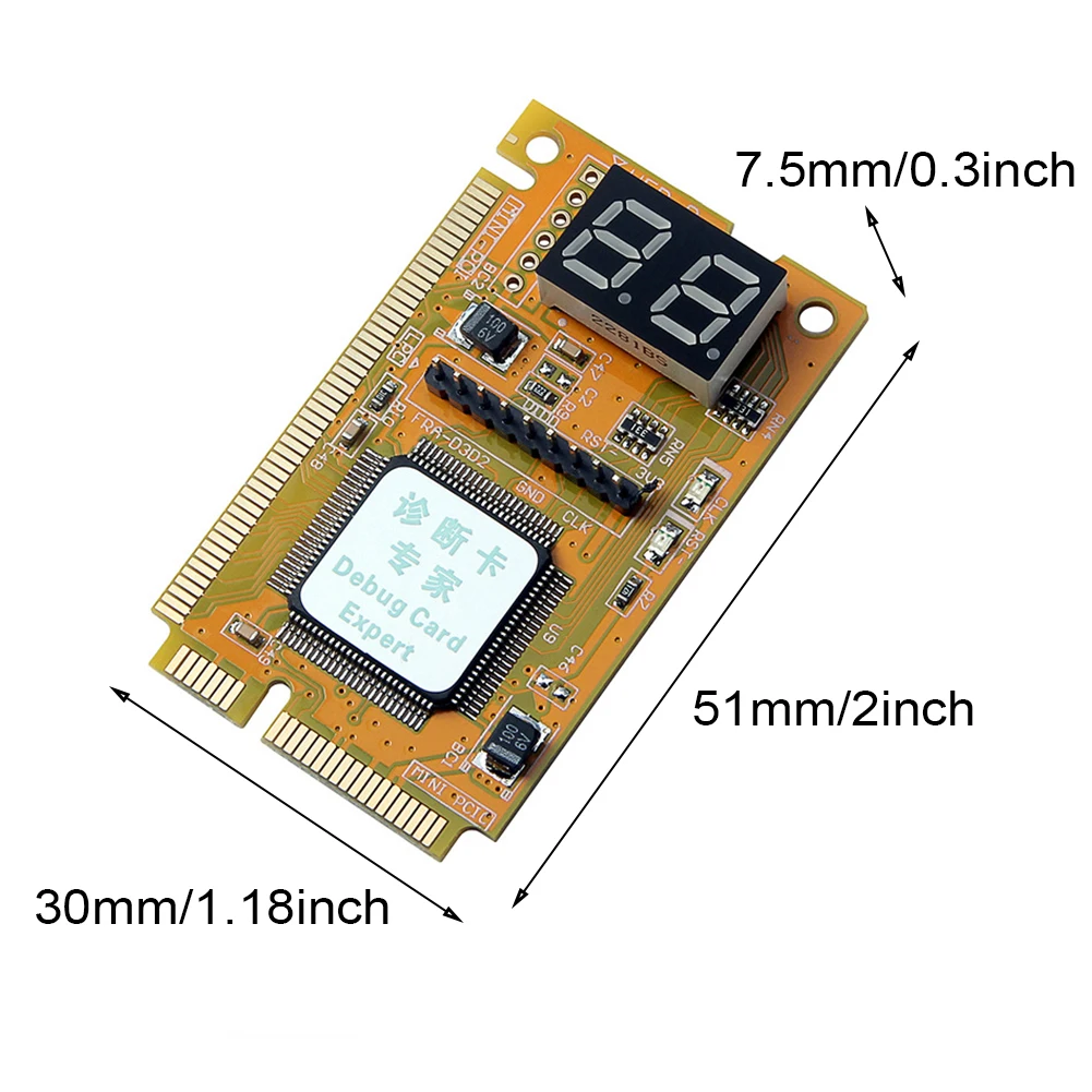 

Portable Debug Checker 2 Digit PCB Stable Laptop Diagnostic Card Accessories Mini PCI PCI-E LPC Repair Tool Motherboard Analyzer