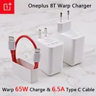 Оригинальное зарядное устройство OnePlus 8 T Warp Charge 65, белое зарядное устройство стандарта ЕС и США, кабель Type C-Type C 65 Вт One Plus 9 8 T 8 pro 7T