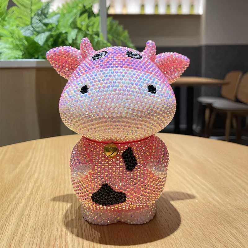 

Шикарная Бриллиантовая копилка, коробка для хранения, украшение для дома, коробка для хранения наличных, монет, мультяшная Копилка стразы, б...