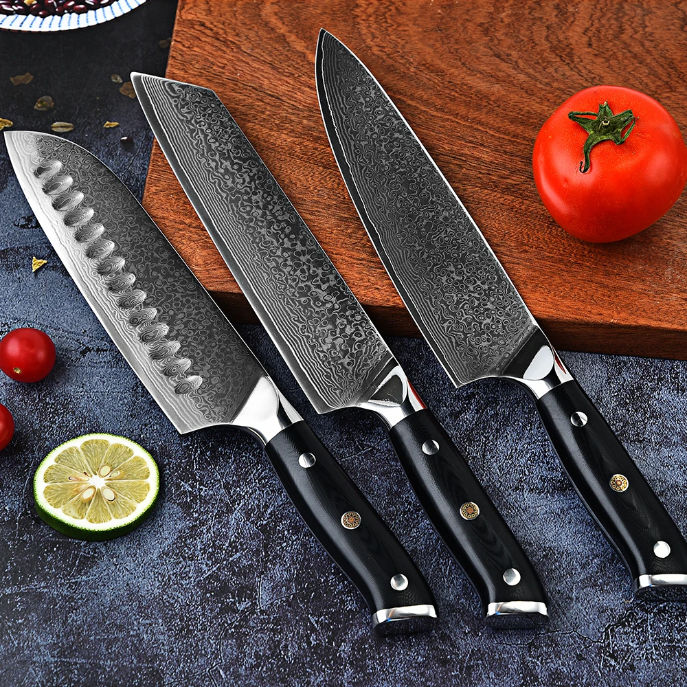 Оптовая продажа с фабрики дамасский поварской нож домашний кухонный острый