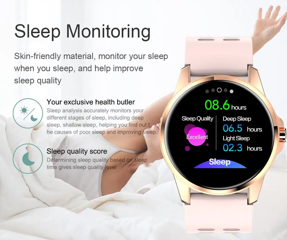 

R23 1.3" full touch screen IP67 waterproof smart band heart rate blood pressure female cycle monitor for Android IOS PK KW10 Q8