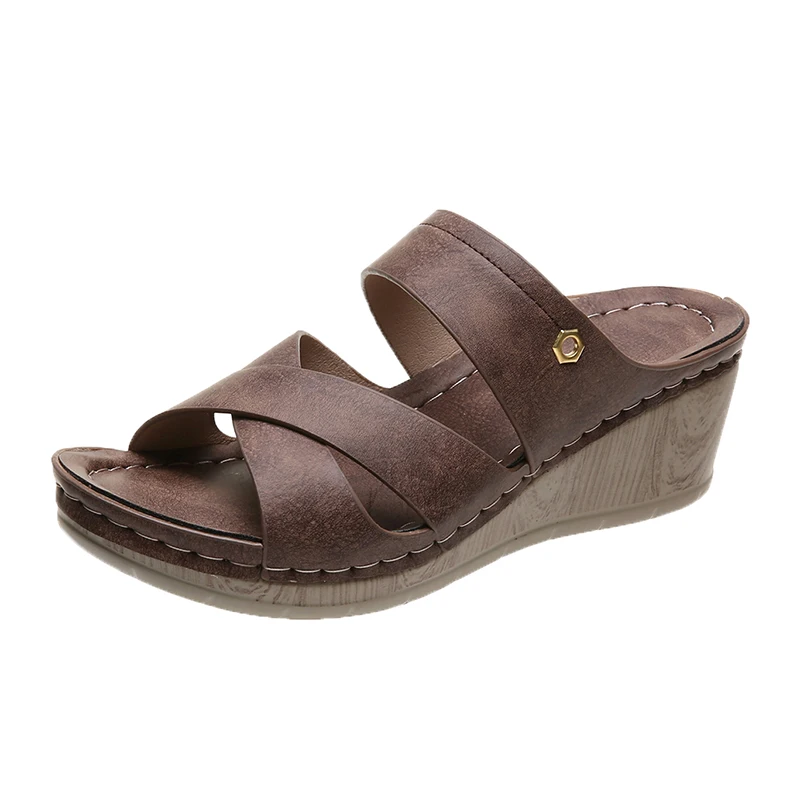 

Summer Platform Women's Sandals 2021 New Style High Quality Slippers Ladies Wedges Ladies Muller Sandals Women Tenis Feminino