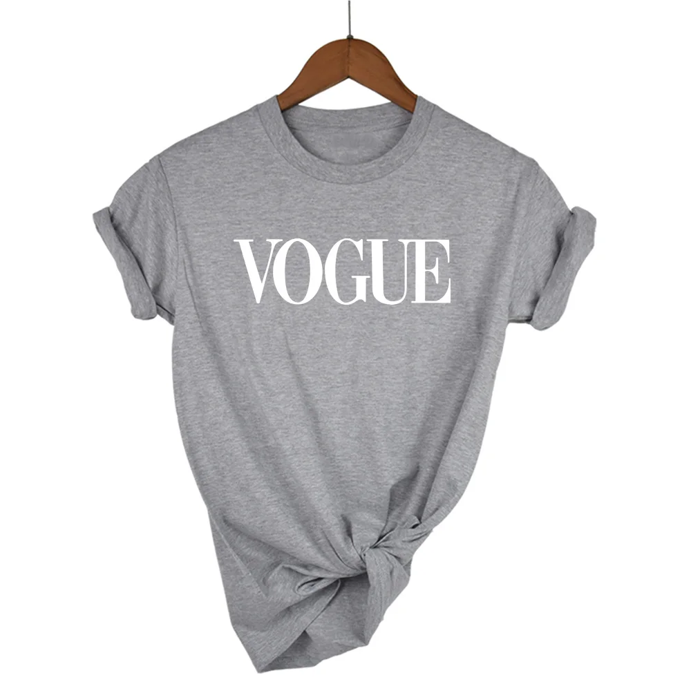 Хлопковая 100% vogue Женская дышащая футболка с буквенным принтом повседневная