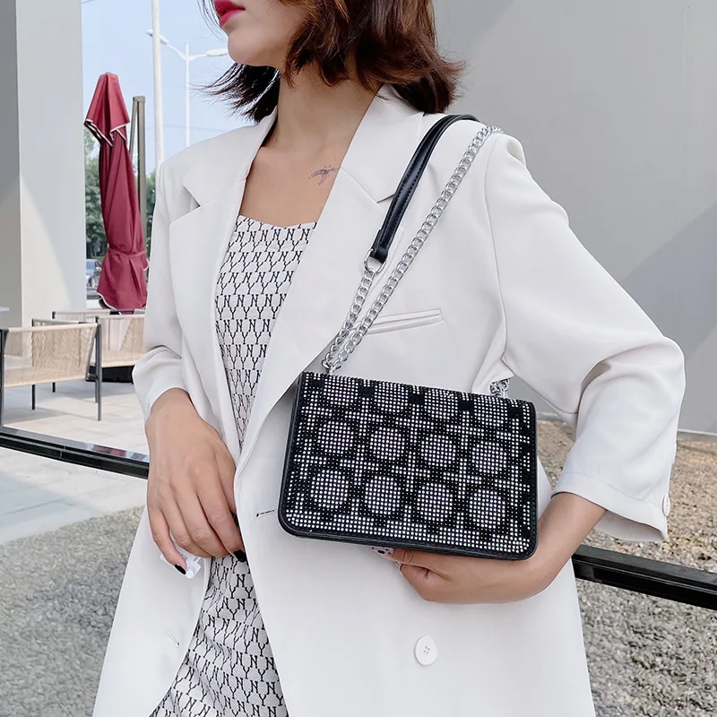 

New style handbags for women cosmetics designer card holder shoulder bag fashion full rhinestone large capacity underarm bag