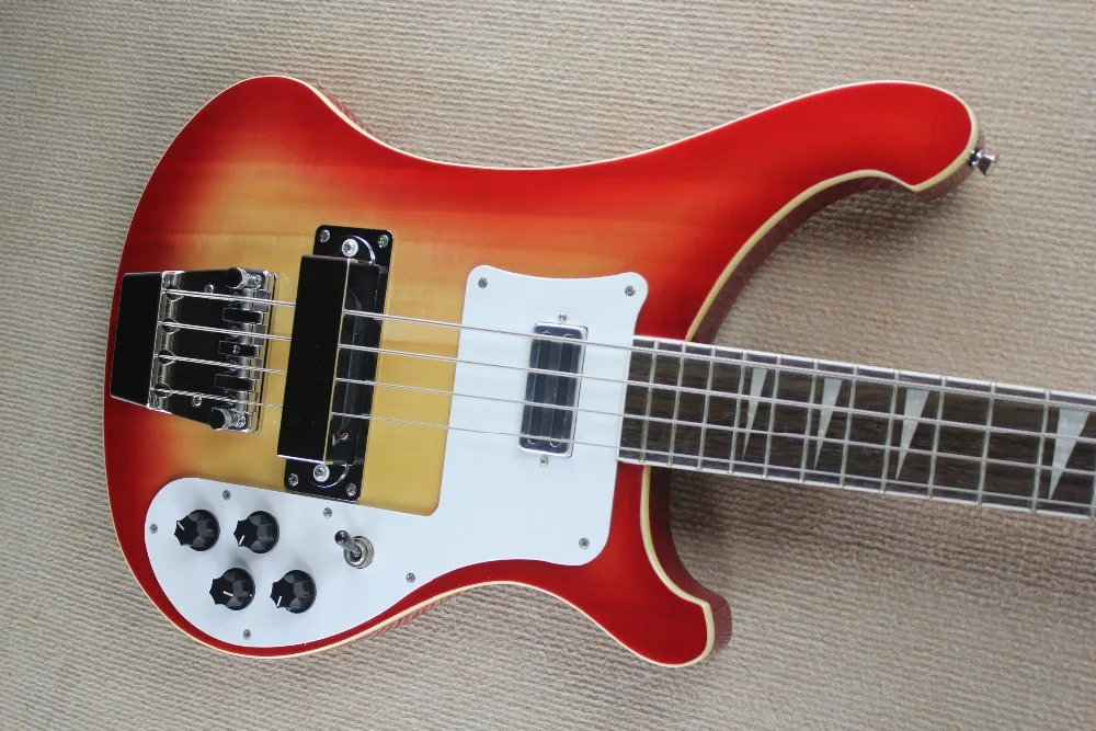 Новинка 2018 фабрика 4 струны Rickenback 4003 fireglo электрический бас прозрачная вишня Ricken