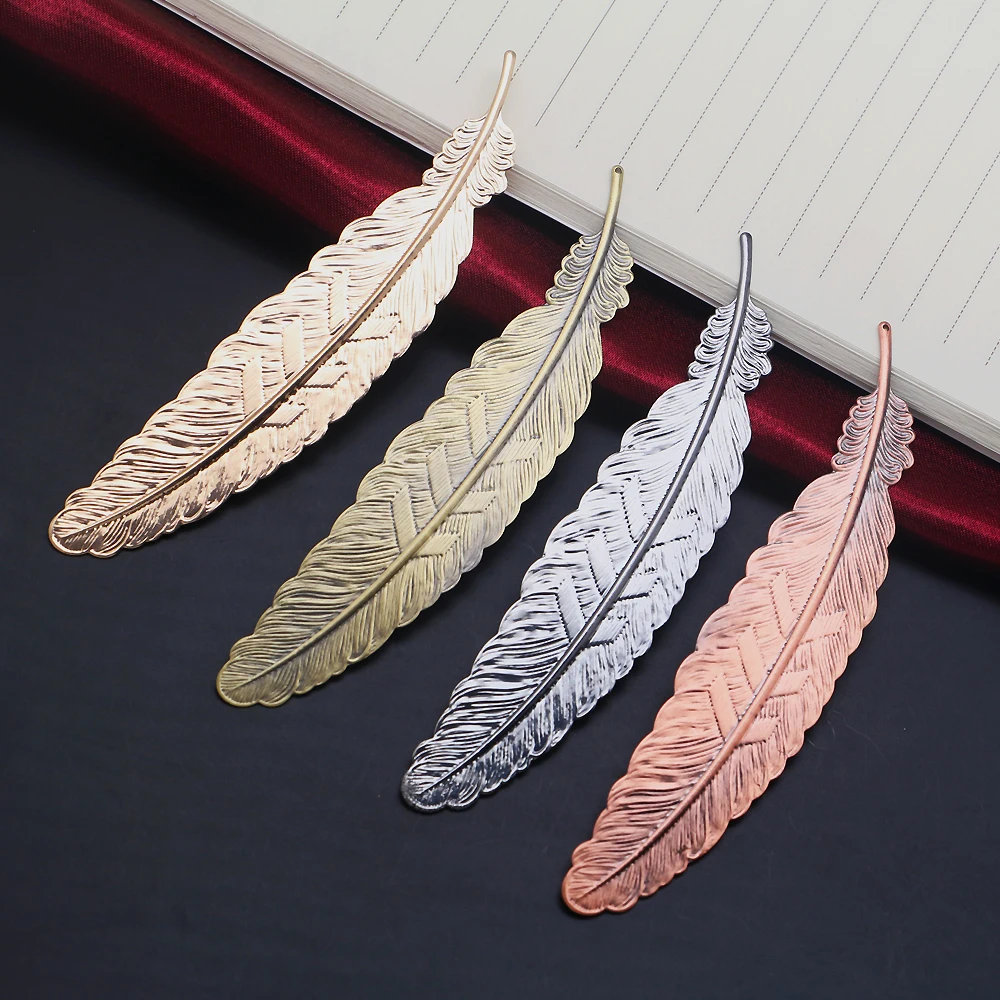 

Ретро металлические перья подвески в виде листьев для книг дизайн ручной работы Студенческая Закладка модные украшения подарки