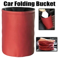 leather portable car organizer collapsible trash bin car dustbin auto trash can multifunctional storage bag vehicle garbage bin
