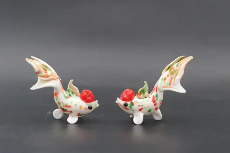 Ручная работа Цветная глазурь креативная 3D рыбка украшение статуэтка Модель