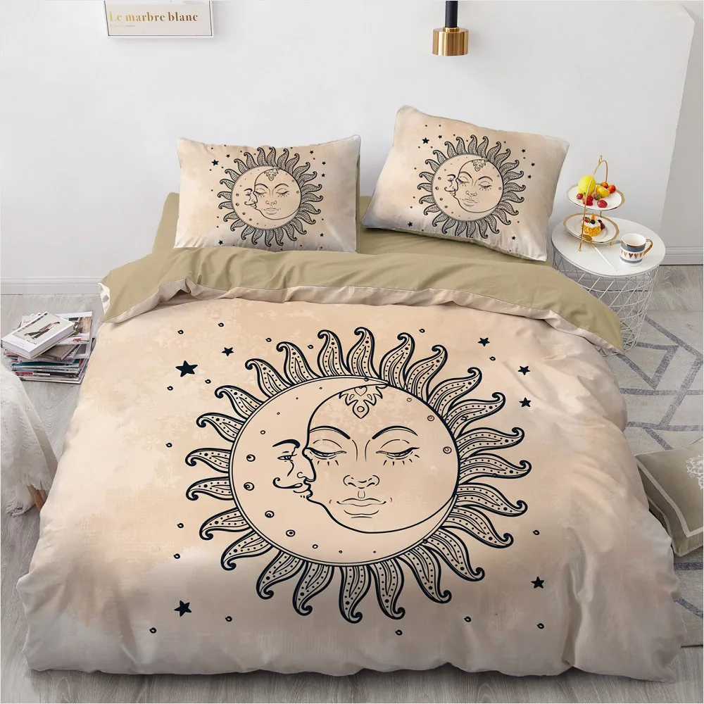 

Fashion 3D Bohemian Bedding Set Design Custom Bed Linen Comforter Quilt Cover Simple Home Textile King Size Dropshipping