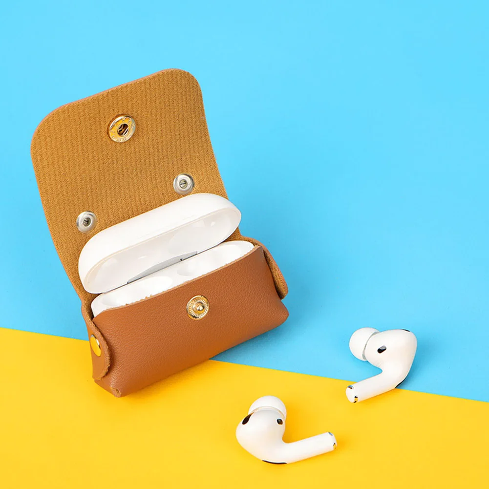 Leather Earphone Case For Apple AirPods Pro Anti-lost Shockproof Protective Cover for Air Pods 3 Wallet Style PU Bag Capa Skin |