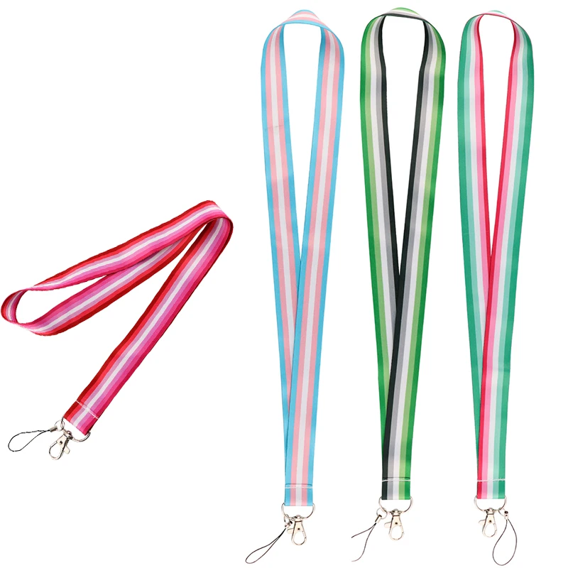 

AD1527 Gay Bisexual Neck Strap Lanyard for Keys ID Card Phone Straps USB Badge Holder DIY Neck Strap Hang Rope Rainbow Lanyards
