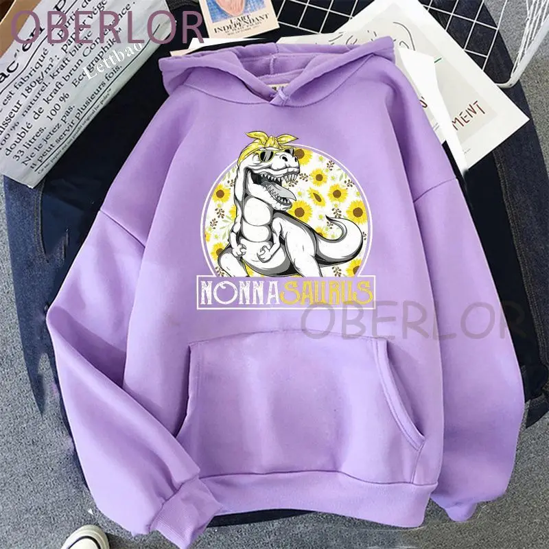 

Long Sleeve Print Nonna Saurus Sunflower Women Hoodies Casual Cool Woman Sweaters Loose Autumn Sweatshirts Hooded Pullovers