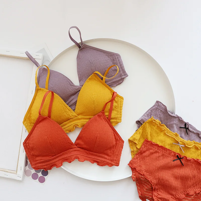 

Wrinkled French Bra Spring bras women sexy bralette seamless bras women lingerie back to school Girlish underwear Y66223