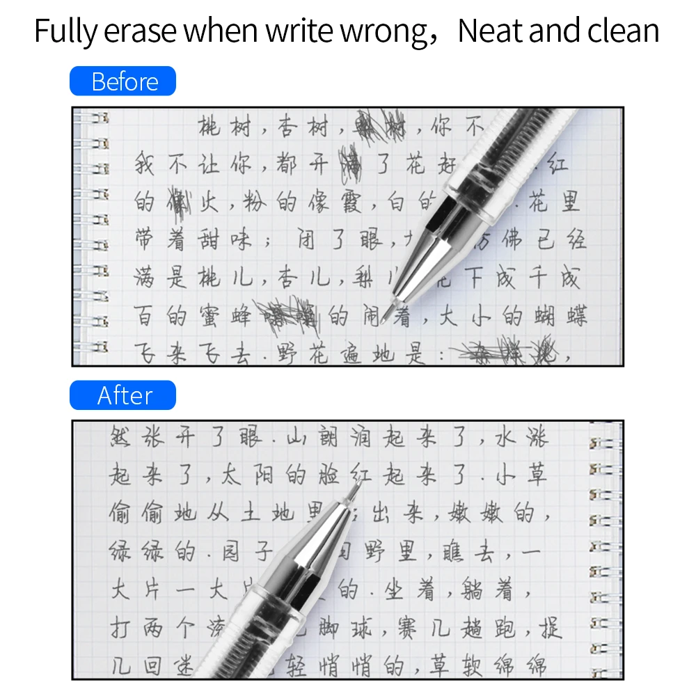 Стираемая шариковая ручка стержень 0 5 мм синие и черные чернила гель для письма