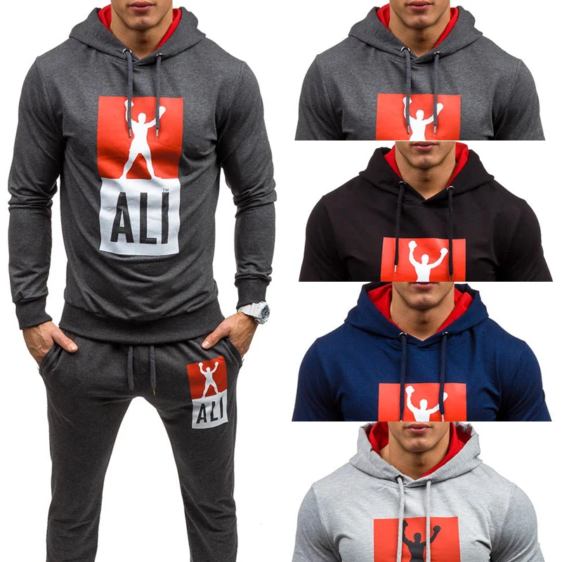 Мужской спортивный костюм Али черная толстовка с капюшоном для отдыха S XXL