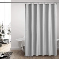 shower curtain for bathroom with 12 hooks polyester fabric machine washable waterproof shower curtains 70 x 70 inchgray