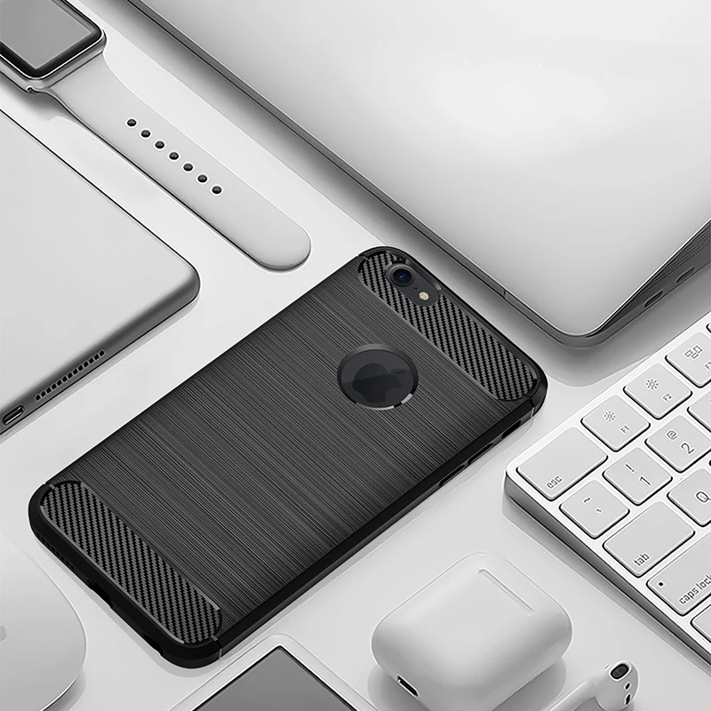 Чехол для iPhone 6 6S Plus чехол силиконовый бампер из ТПУ карбоновый 6P 6sP 6plus 6splus