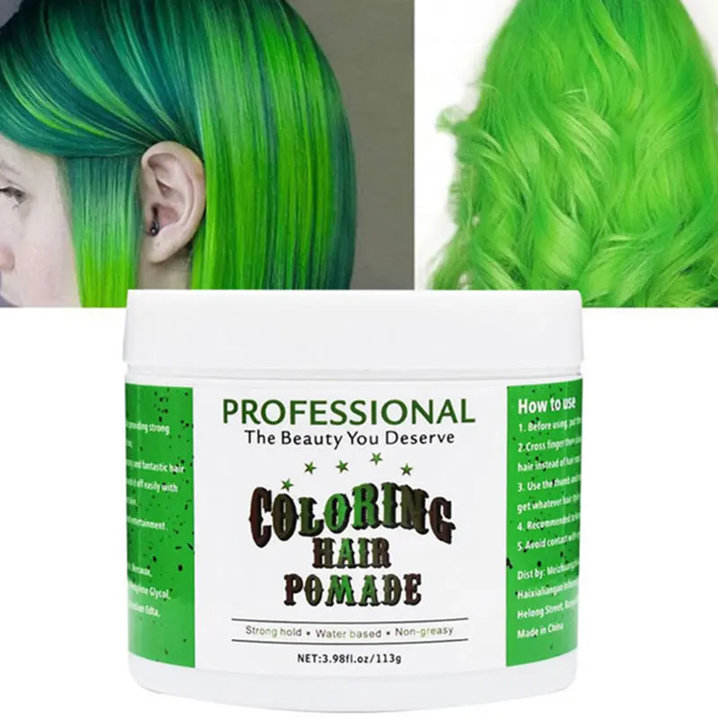 Цветная восковая помада для укладки волос серебристая серая одноразовая модная