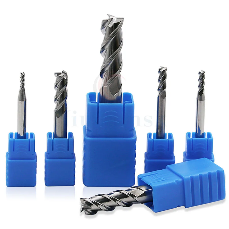 

HRC45 Tungsten steel alloy milling cutter 4-blade extended flat end milling cutter CNC lathe tool End mills for black coat steel