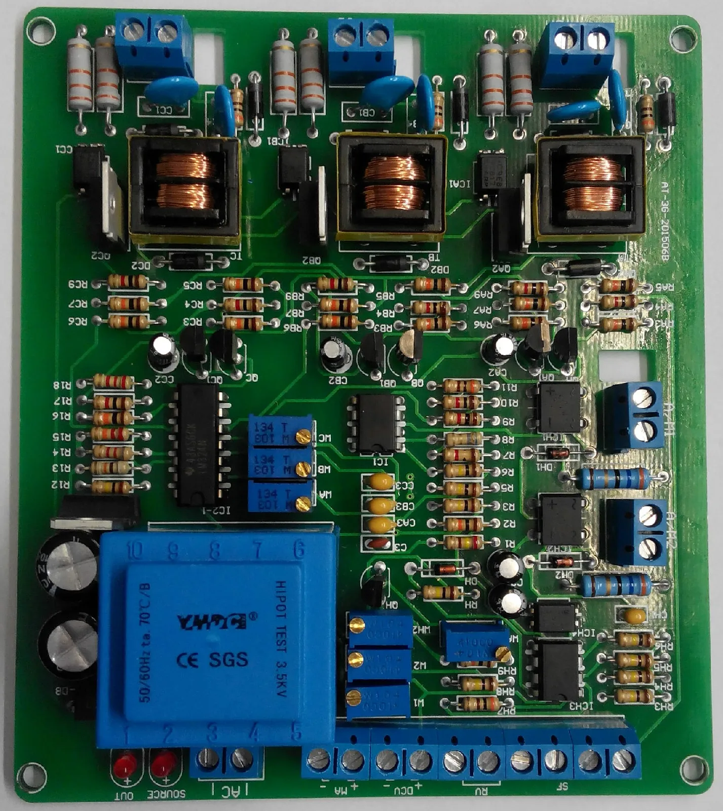 

Three-phase semi-controlled thyristor trigger plate