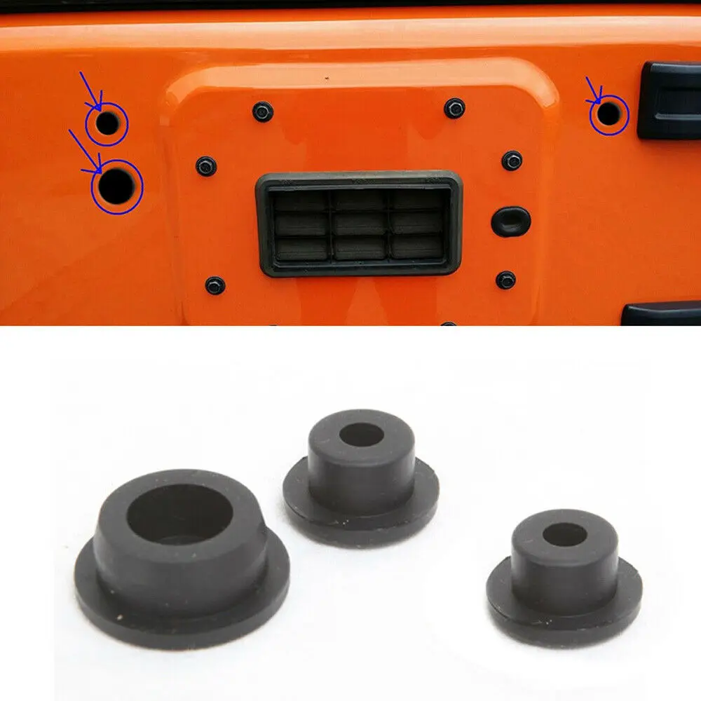 

For Jeep Wrangler JK 07-17 Tailgate Plug Set Spare Tire Carrier Delete Rubber