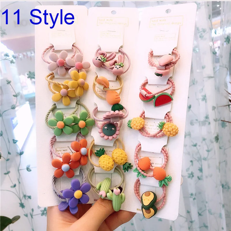 5 пар/партия забавный мультяшный рисунок веревка для волос детей милая головная