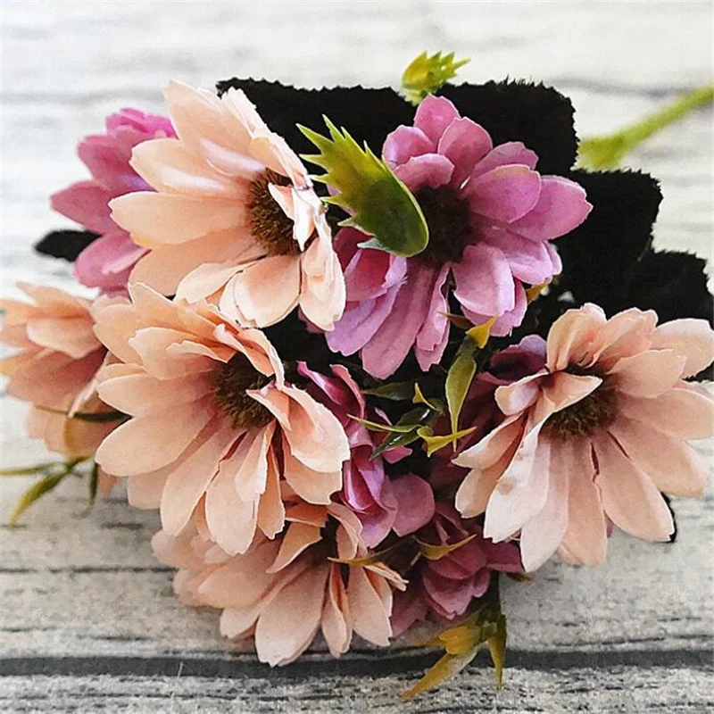 Маленькая шелковая Европейская Маргаритка цветочный букет для украшения дома 1