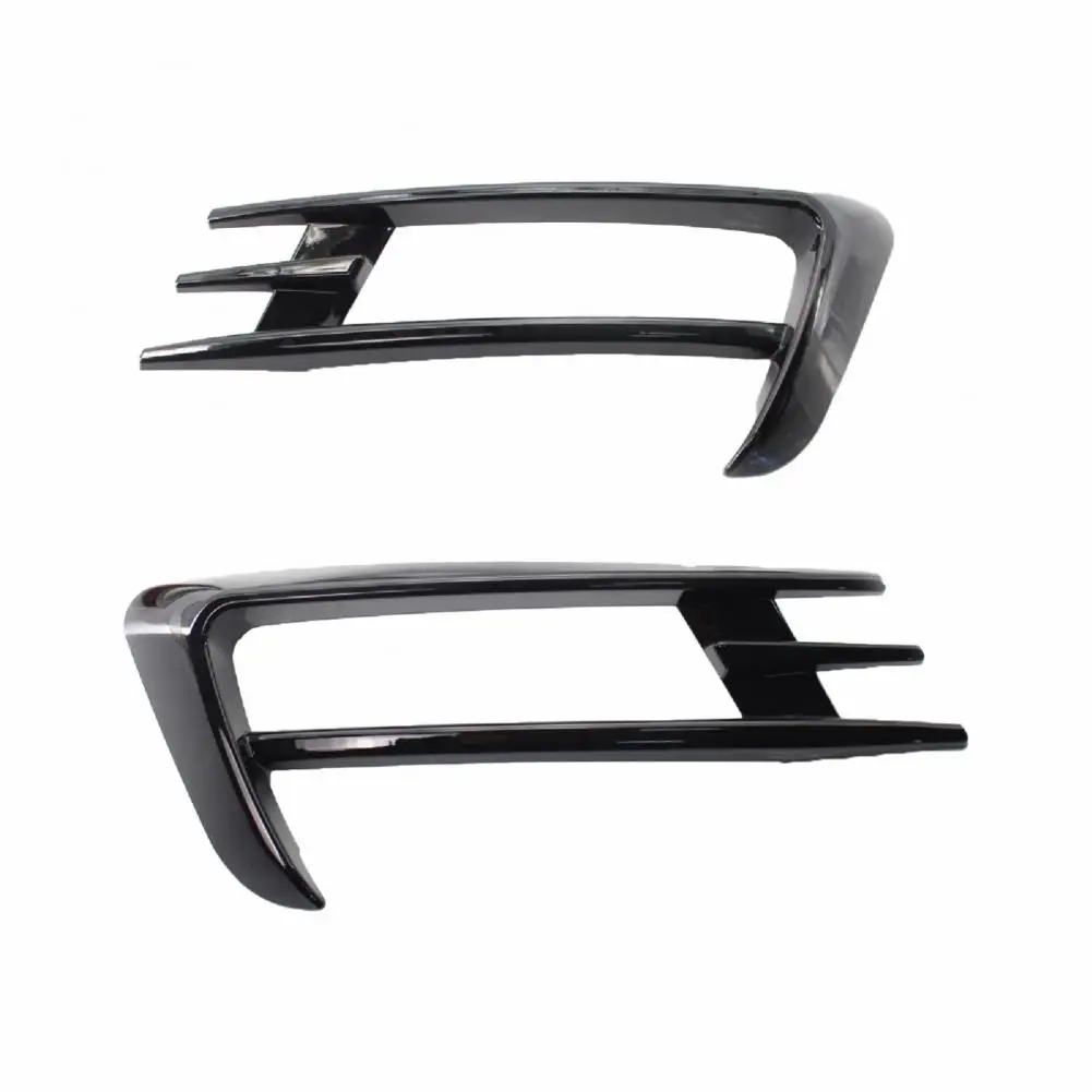 

Gloss Black 2Pcs Sturdy Driving Fog Lamp Cover Portable Bumper Grille Fine Workmanship