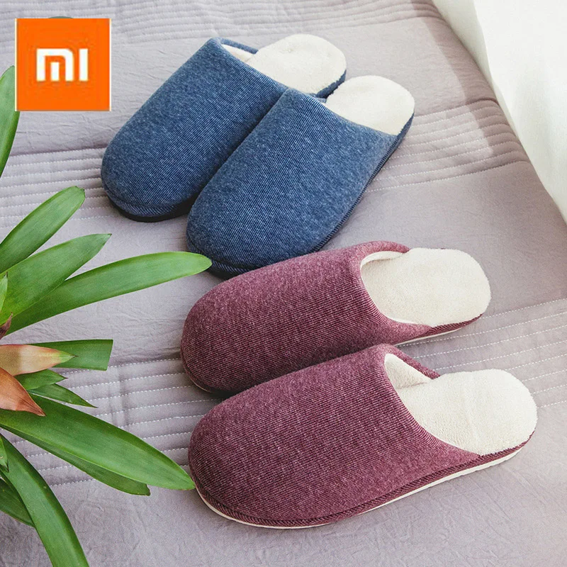 Хлопковые тапочки из ткани XIAOMI Мужские и женские зимние Нескользящие теплые