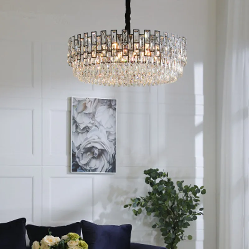 Современная хрустальная люстра дизайнерские светодиодные светильники черного