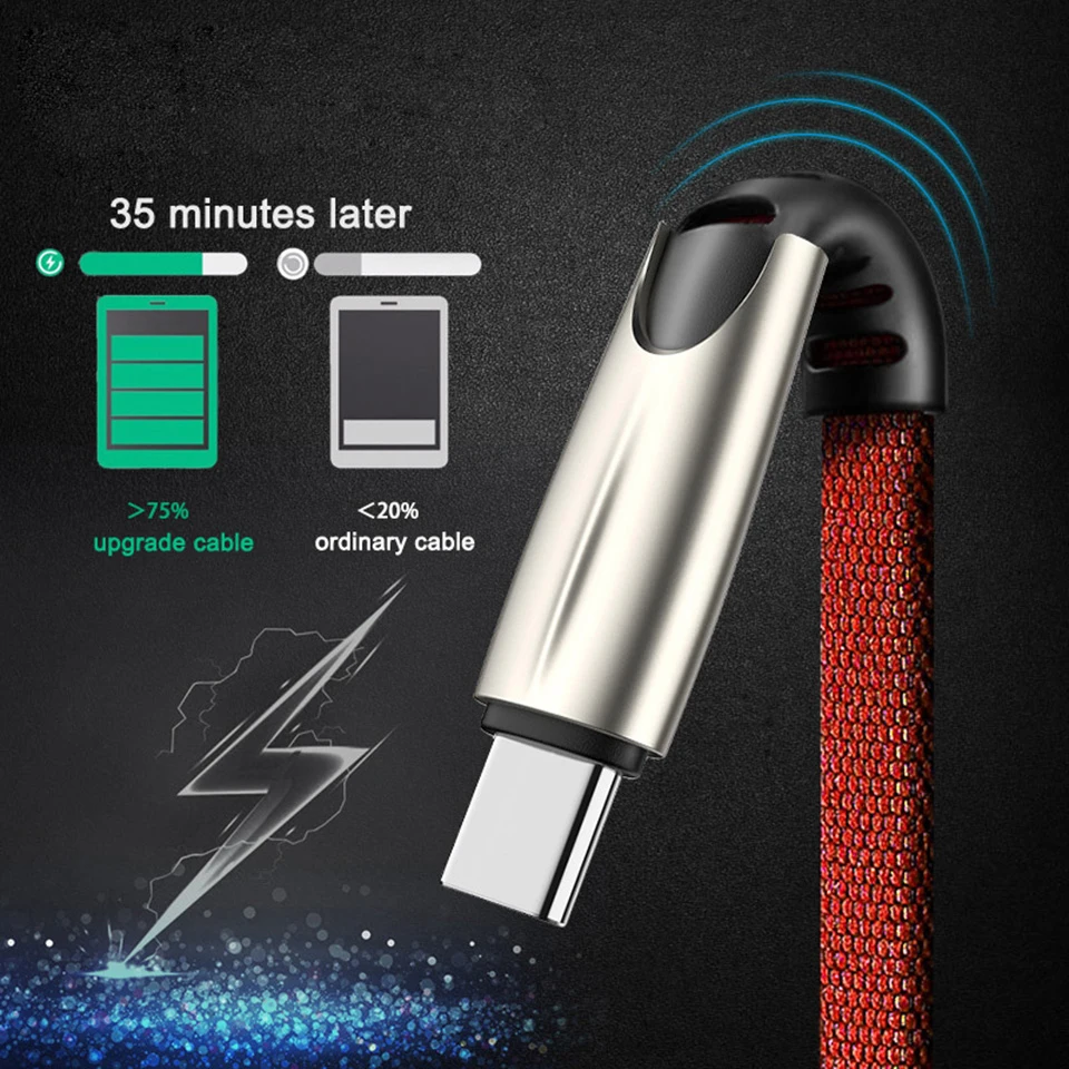 Кабель USB Type C 3 м 2 1 кабель для быстрой зарядки Samaung S10 S9 plus A50 Xiaomi Redmi K20 Huawei Nova 5 pro