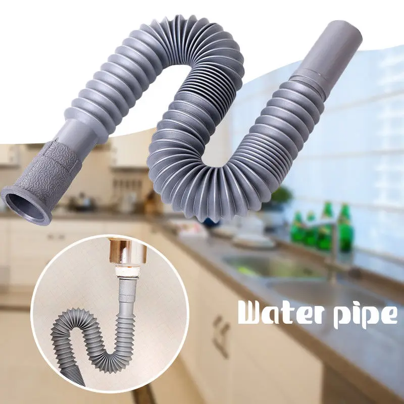 

Universal Plastic Flexible Kitchen Sewer Pipe General Kitchen Basin Water Pipe Tube Strainer Sink Extension Drain Hose