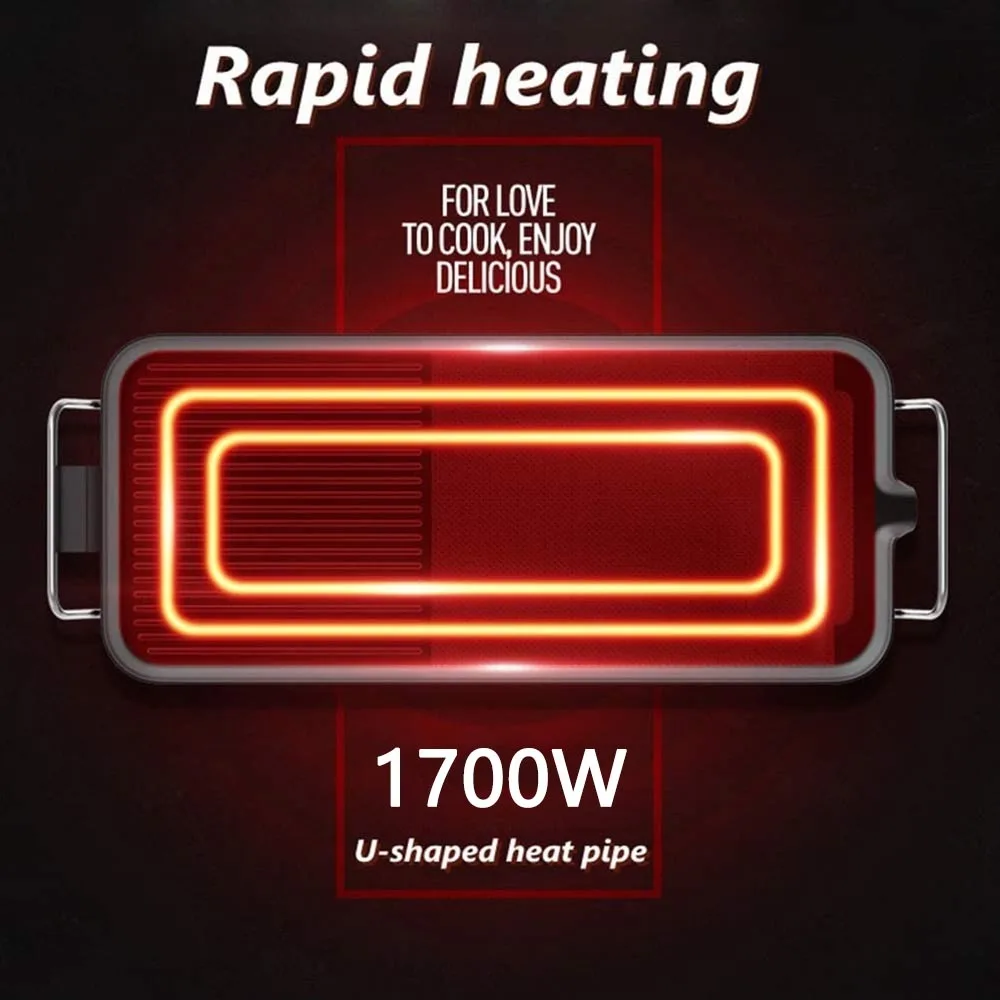 Продажа Крытый Электрический гриль для барбекю бездымный антипригарная плита для барбекю электрическая противень для выпечки с 5 регулируемой тем...