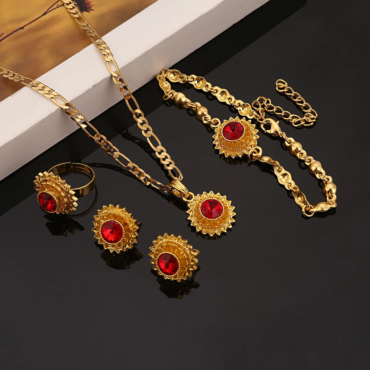 

Эфиопский золотые Цвет Мода Ювелирные наборы для Для женщин в эфиопском эритрейском стиле африканских ювелирных изделий