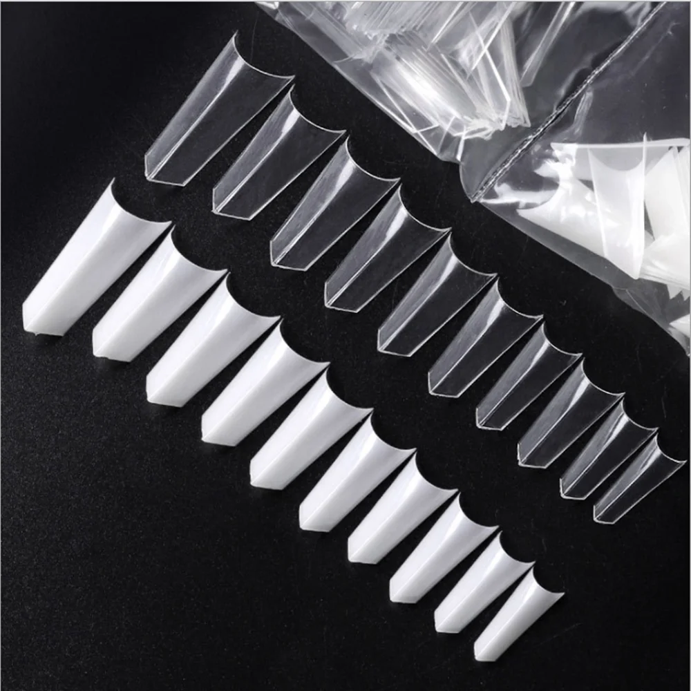 

Makartt 500pcs False Nail Tips Clear GelTips Acrylic Natural Ferrari Style Triangle French Fake Nails Press on Nails