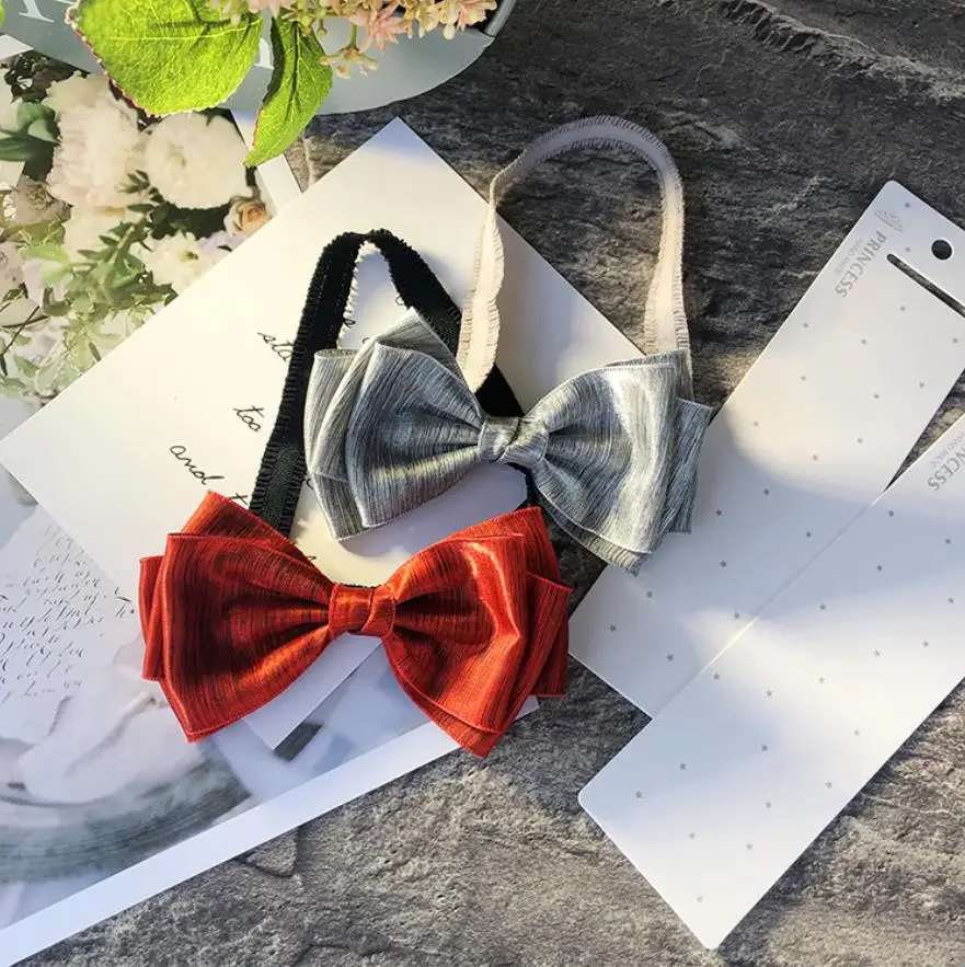 

New Simple Solid Color Hair Tie Cute Hair Accessories For Girls Big Bow Hair Holder Rope Kids Headbands Headdress