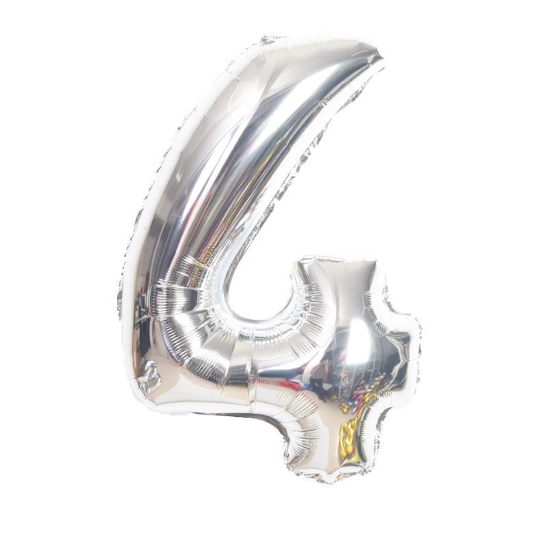 Воздушные шары из фольги в виде цифр золотистые и Серебристые для дня рождения