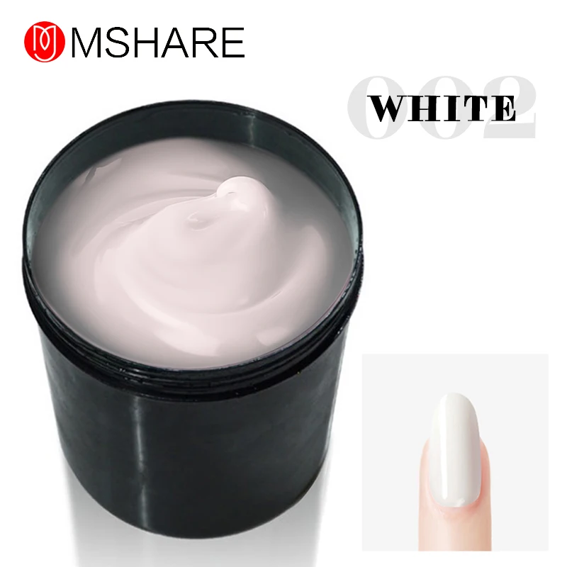 white MSHARE поли гель 1 кг Гель-лак для ногтей УФ твердый полигель замачиваемый толстый светодиодный Камуфляжный гель строительный гель акриловый гель - Цвет: white
