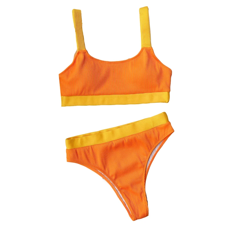 Сексуальные женские купальные костюмы топы с подкладкой и штаны высокой талией