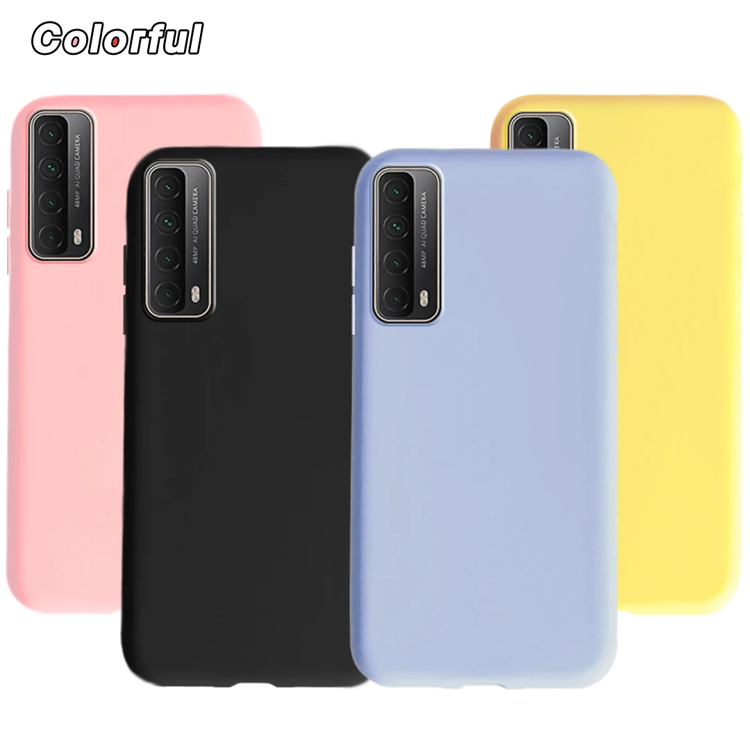 

Pure Color Phone Case For Huawei P Smart 2021 Case Soft Silicone TPU Back Cover For Funda Huawei P Smart 2021 Y7A PPA-LX2