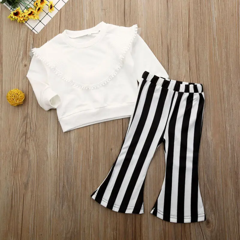 Милые комплекты одежды из 2 предметов для маленьких девочек модные детские