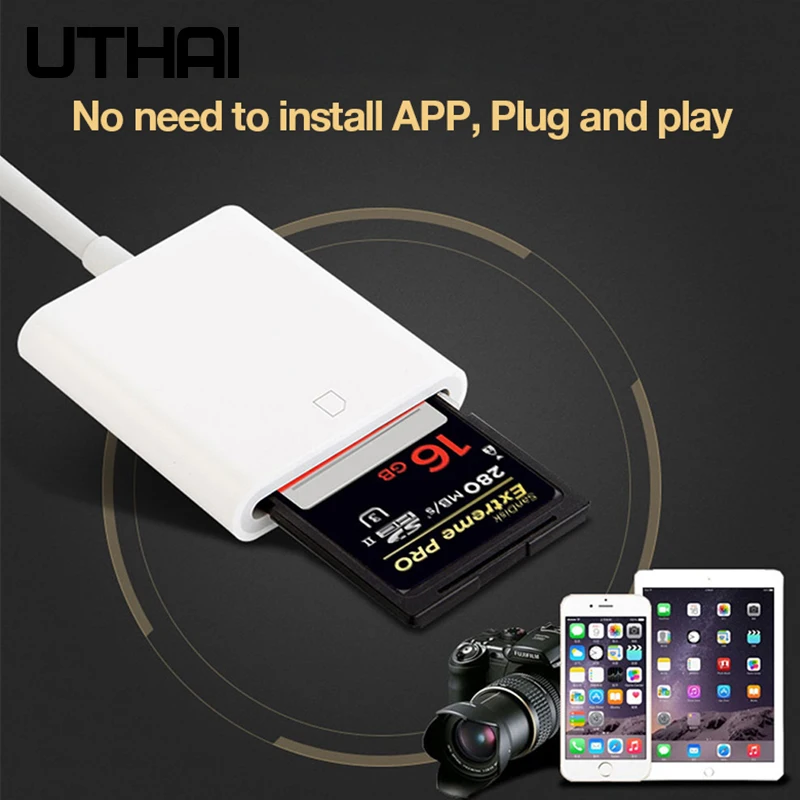 Адаптер UTHAI C27 Lightning в SD для SLI камеры устройство чтения карт памяти поддержка IOS13
