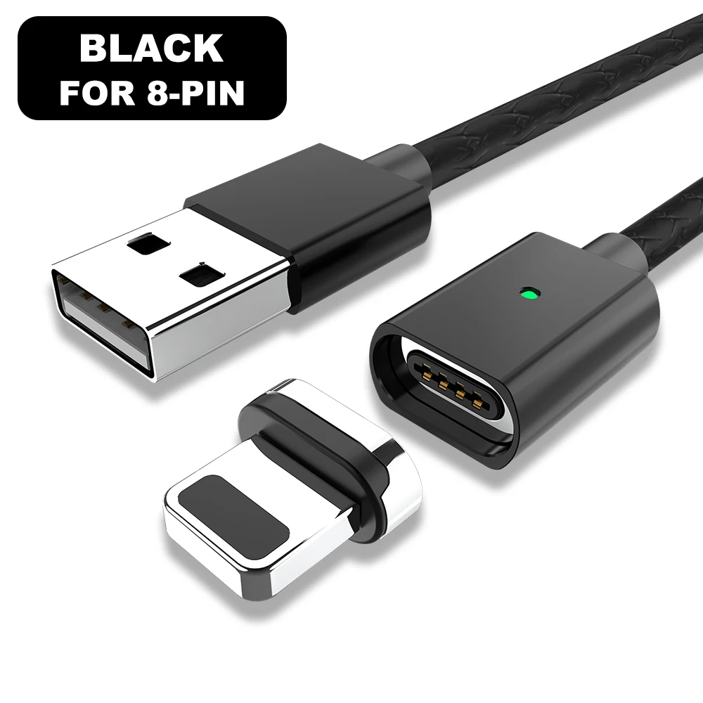 Black For iphone Vanniso 1 м 2 м микро USB кабель Магнитный кабель для iphone 3A Быстрая зарядка usb type C мобильный телефон быстрое зарядное устройство магнитный кабель для передачи данных - Цвет: Black For iphone