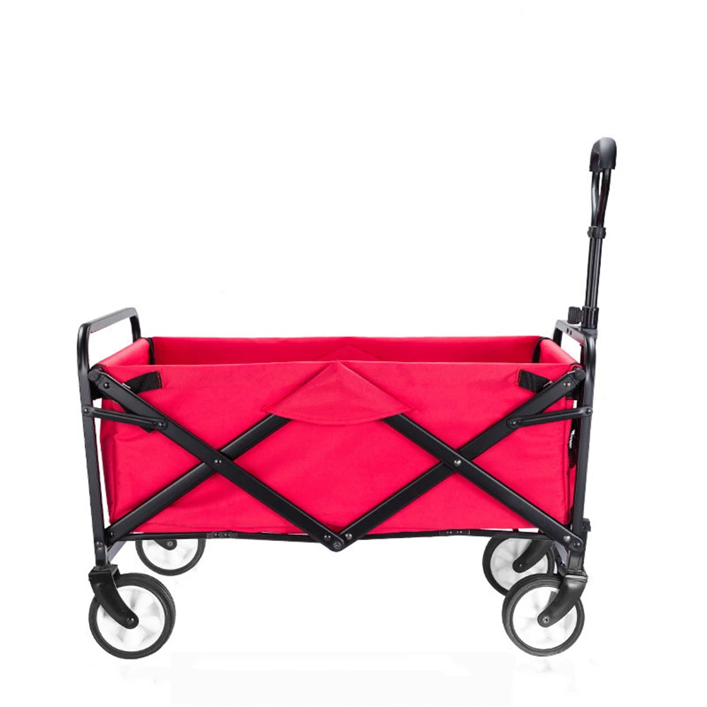 

Wagon 120 kg Load Capacity Wide Wheels Foldable Hand Cart Folding Technology Roof and Removable Cover Stable