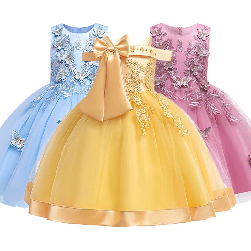 Детское праздвечерние чное платье для девочек с цветами на Рождество маленьких